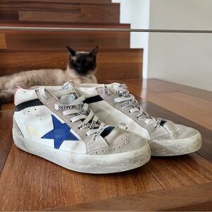 Golden Goose Star Sneakers - Blue and White